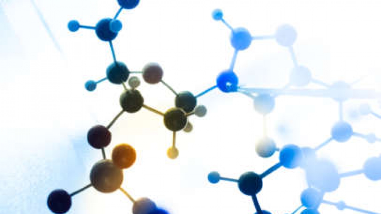 Molecule molecular DNA in a science lab test