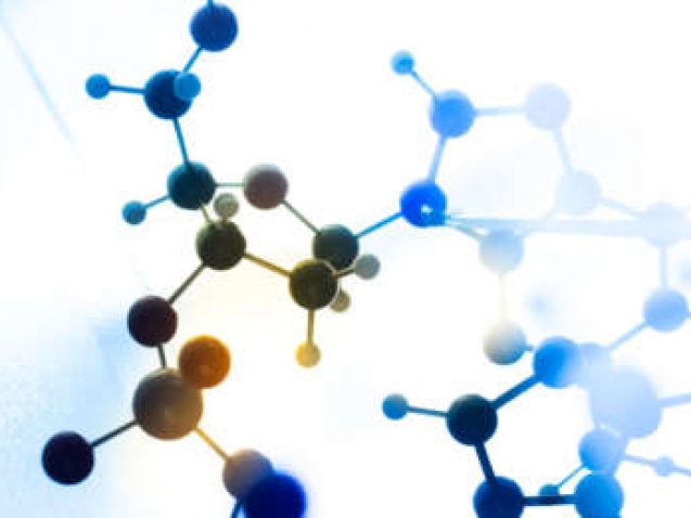 Molecule molecular DNA in a science lab test